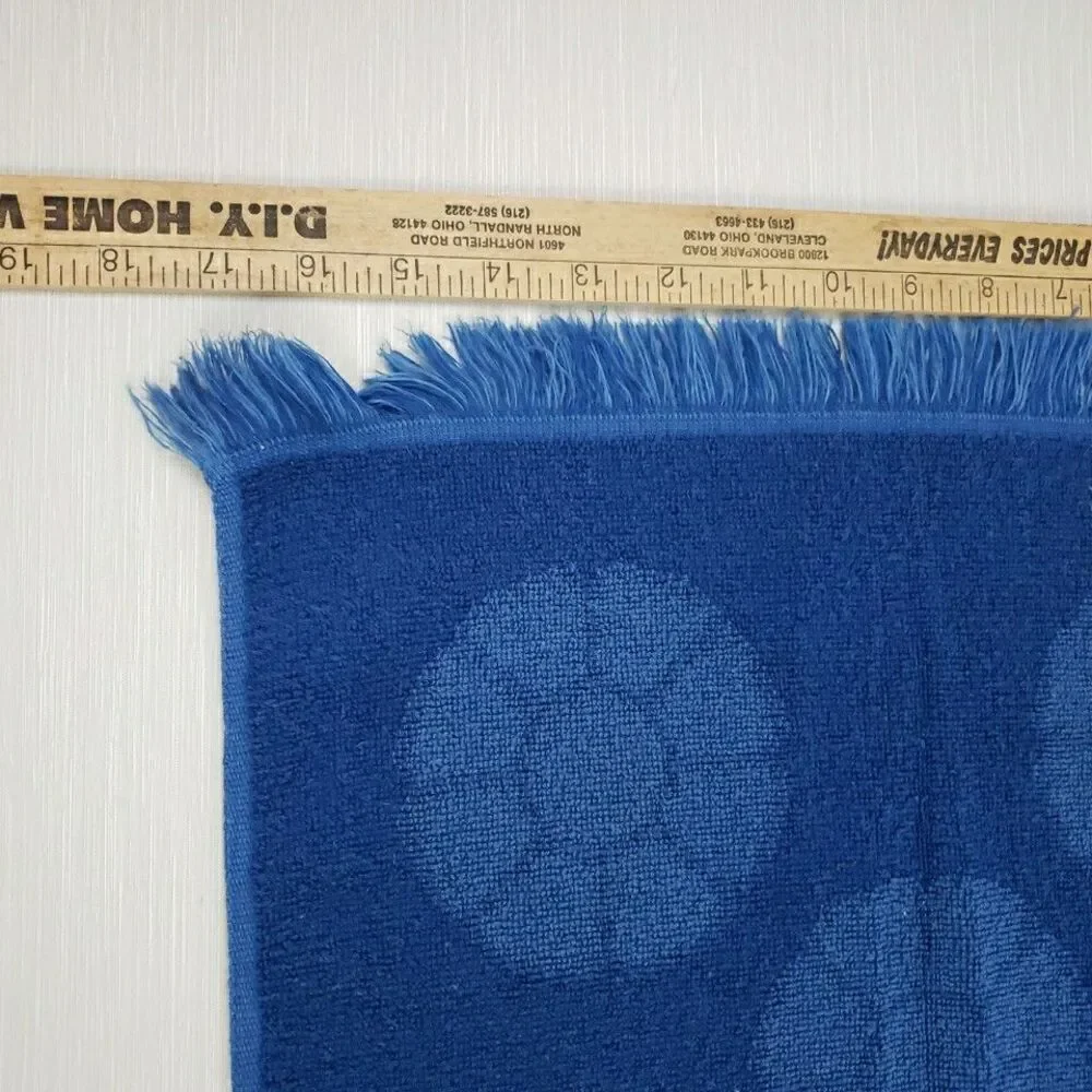 Surety Deluxe 3 Hand Towel 3 wash cloth Navy Blue Daisy Fringe Groovy Vintage